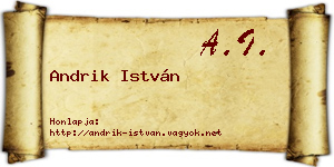Andrik István névjegykártya